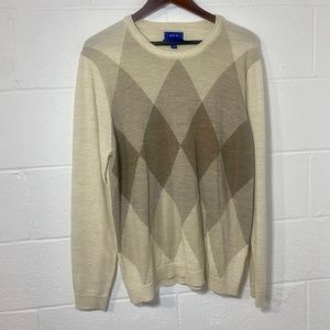 Apt. 9 Seriously Soft Men's Beige Neutral Argyle Sweater